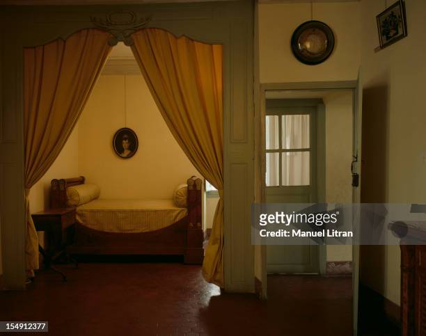 France, in March 1997, In the Footsteps of Napoleon Bonaparte, the places where he lived: his room was Ajaccio, Corsica, with the portrait of his...