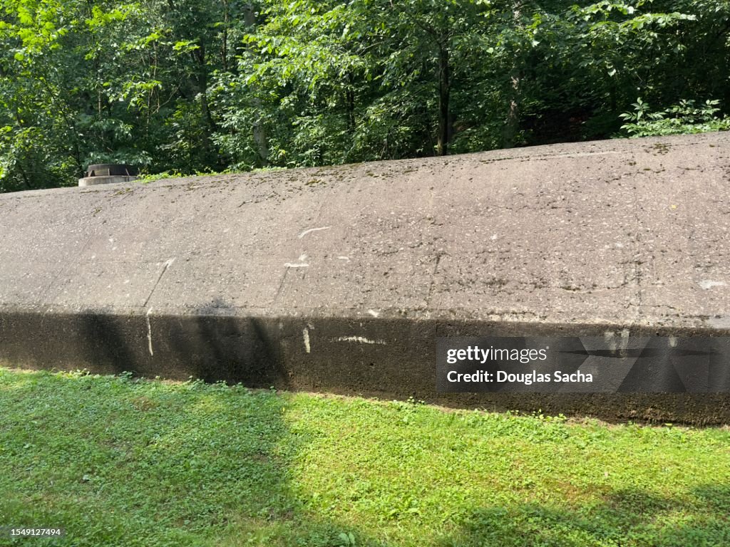 Large interceptor sewer pipeline, sometimes called an trunk sewer encased in concrete