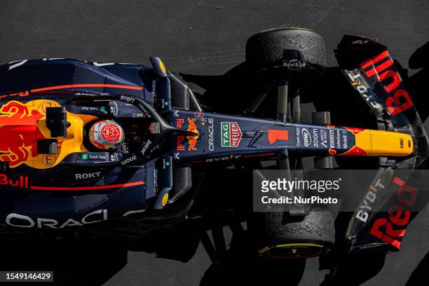 Max Verstappen of Netherland and Oracle Red Bull Racing driver win the race at Formula 1 Qatar Airways Hungarian Grand Prix on July 23, 2023 in...