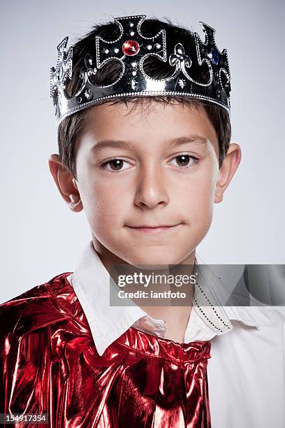 children dressed as  a king. - only boys photos stockfoto's en -beelden