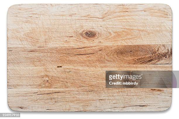 used wooden chopping board, isolated on white, clipping path - cutting board stock pictures, royalty-free photos & images