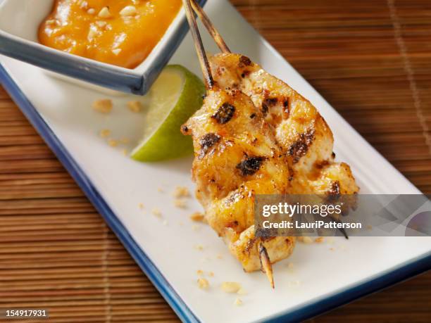 chicken satay - chicken satay stock pictures, royalty-free photos & images