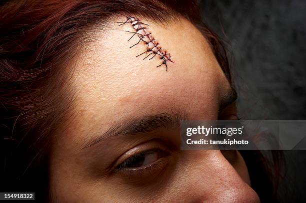 threatening look. - face sutures stock pictures, royalty-free photos & images