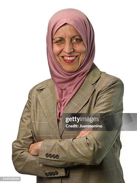 islamic fifty something woman - middle eastern culture stock pictures, royalty-free photos & images