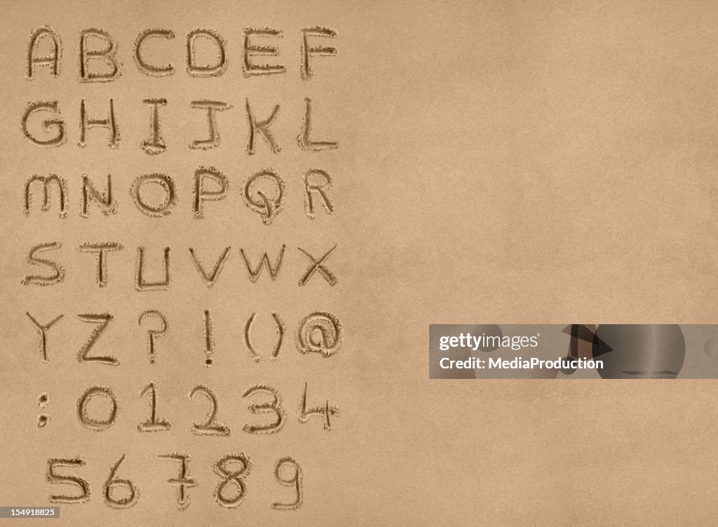 Sand Alphabet with clipping path