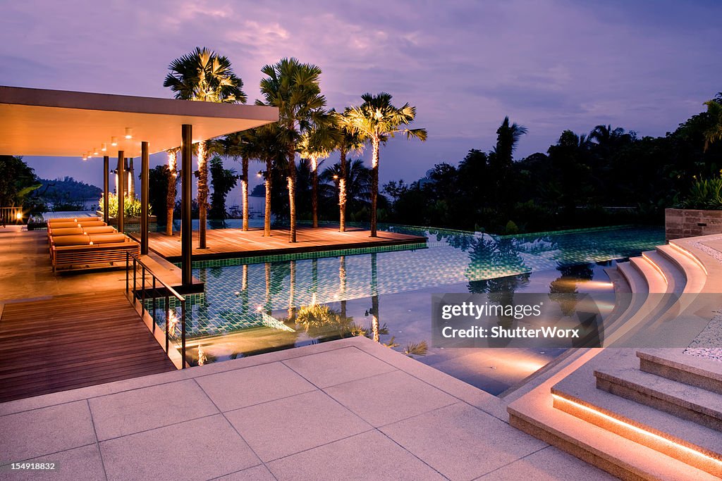 Villa Swimming Pool Sunset