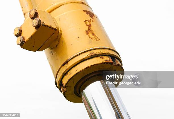 hydraulic piston close-up - piston stock pictures, royalty-free photos & images