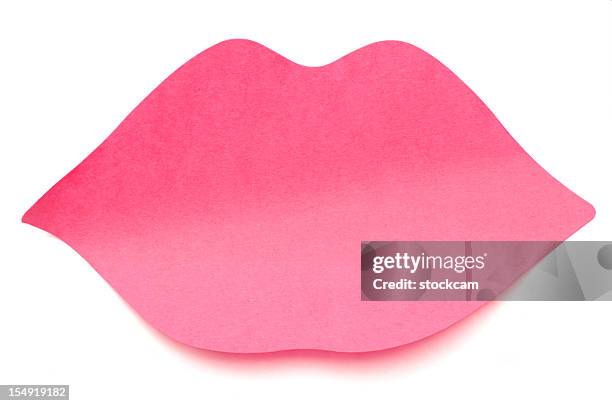 beijo lábios nota de post-it - kiss lips - fotografias e filmes do acervo