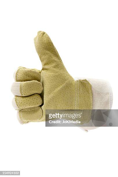 thumbs up working glove - work glove stock pictures, royalty-free photos & images