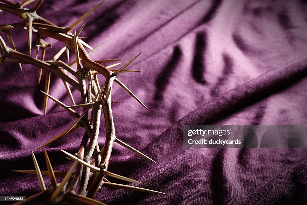 Crown of Thorns on Royal Purple Background