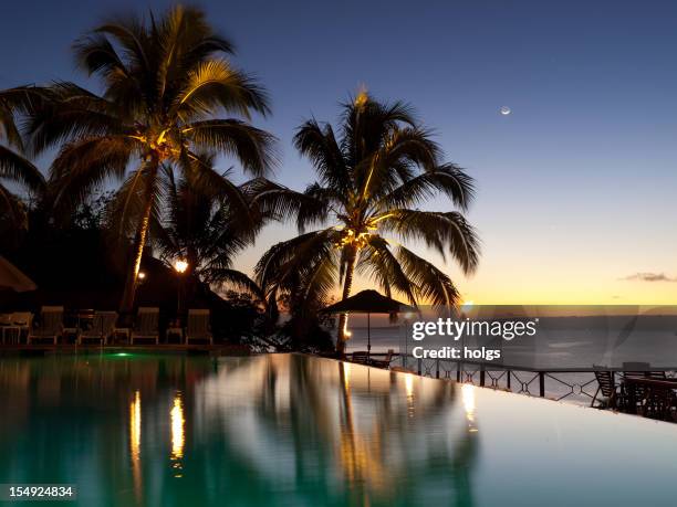 nightfall at iririki island, vanuatu - vanuatu stock pictures, royalty-free photos & images
