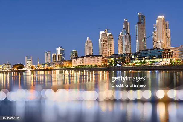 argentina buenos aires puerto madero at night - buenos aires night stock pictures, royalty-free photos & images