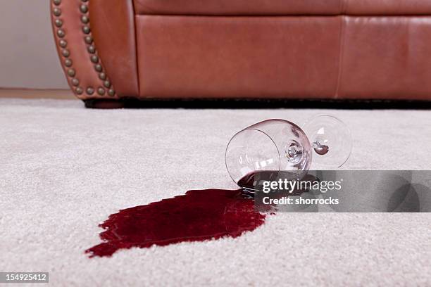 spilled glass of wine on new carpet - spilling bildbanksfoton och bilder