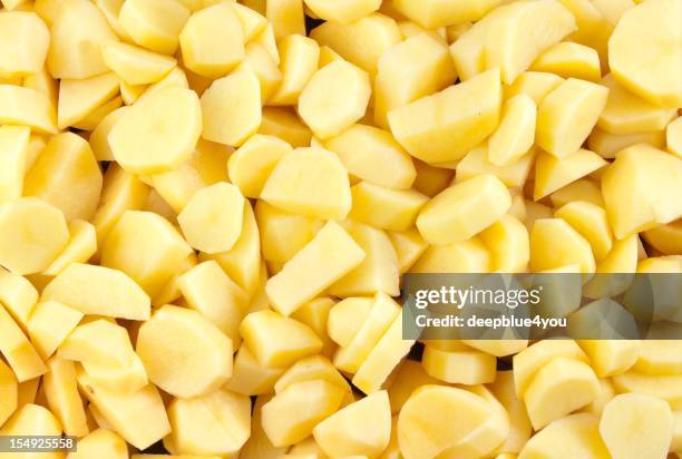 raw slicet potatoes background - potatoes stock pictures, royalty-free photos & images