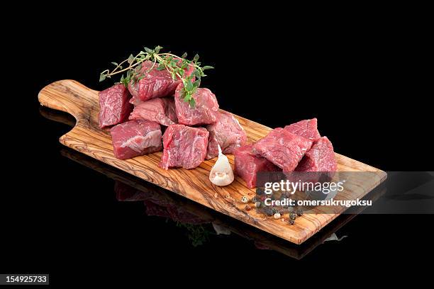 red meat - kalbfleisch stock-fotos und bilder