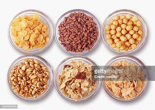 assortment of cereals - bowl of cereal stock pictures, royalty-free photos & images