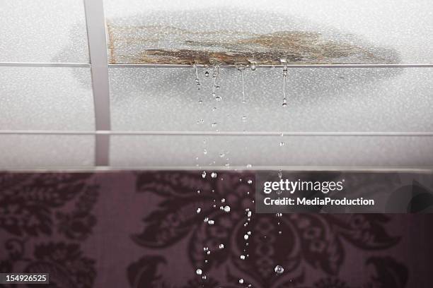 leaking ceiling - flooded home stockfoto's en -beelden
