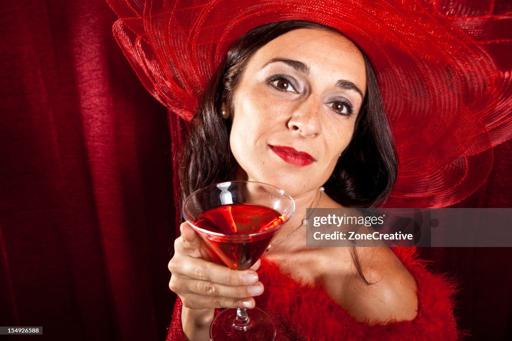 Mulher bonita em vermelho