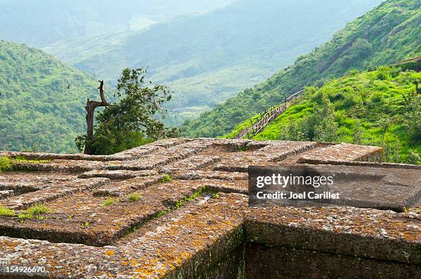 rock-hewn church of st. george (bet giyorgis) in lalibela, ethiopia - lalibela stock pictures, royalty-free photos & images