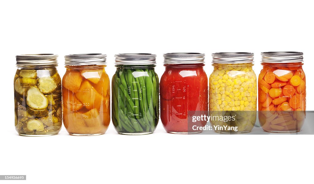 Canning potes de alimentos de latas de vidro para armazenamento de legumes em conserva