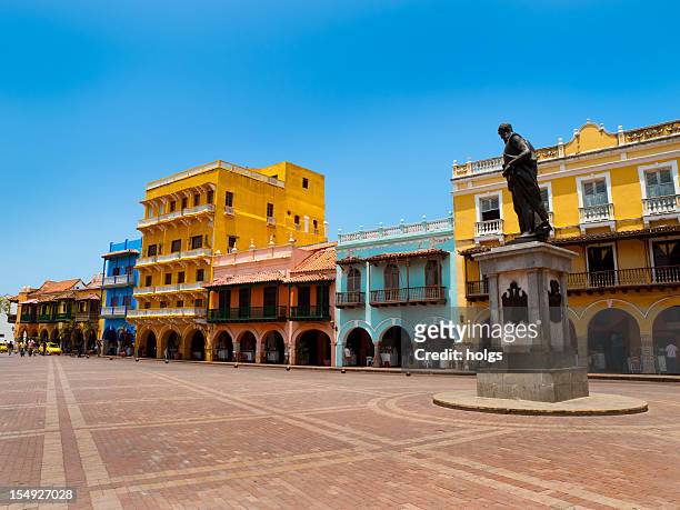 historical district of cartagena - colombia stockfoto's en -beelden