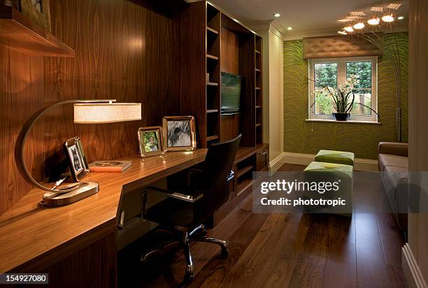home office - teak wood material stock pictures, royalty-free photos & images