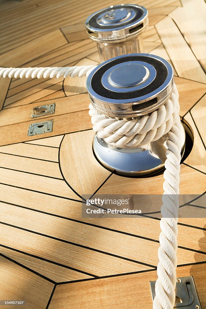 Captans Rope Sailing Rope On The Yachts Capstan Winch High-Res Stock Photo - Getty ...