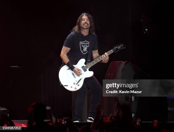 Dave Grohl of Foo Fighters performs onstage during Harley-Davidson's Homecoming Festival - Day 2 at Veterans Park on July 15, 2023 in Milwaukee,...