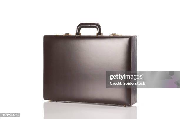 retrò marrone cartella - borsa 24 ore foto e immagini stock