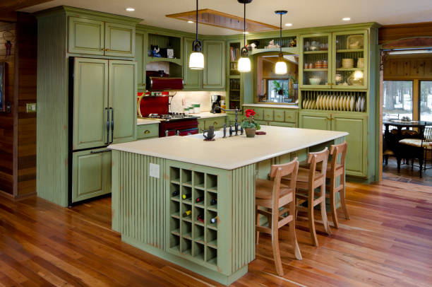 kitchen style with green cabinets