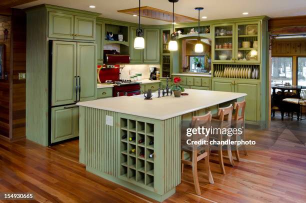 lime green modern kitchen. - wine rack stock pictures, royalty-free photos & images