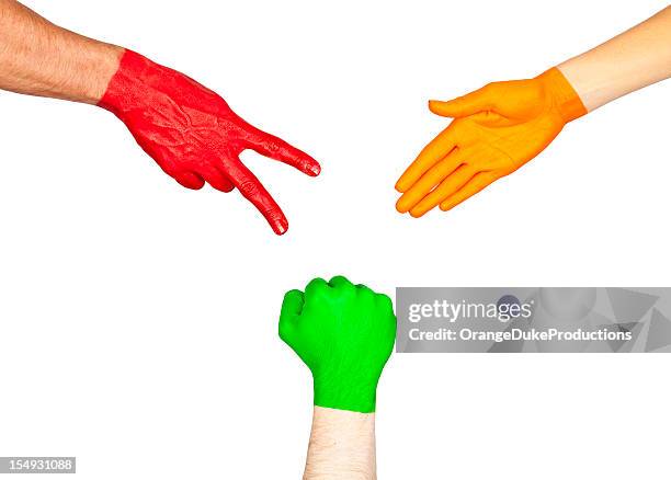 rock! paper! scissors! - scissors paper stone stock pictures, royalty-free photos & images