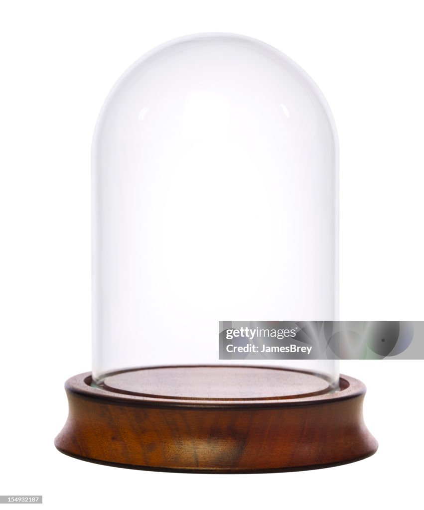 Empty Glass Dome Display Case, Dust Cover