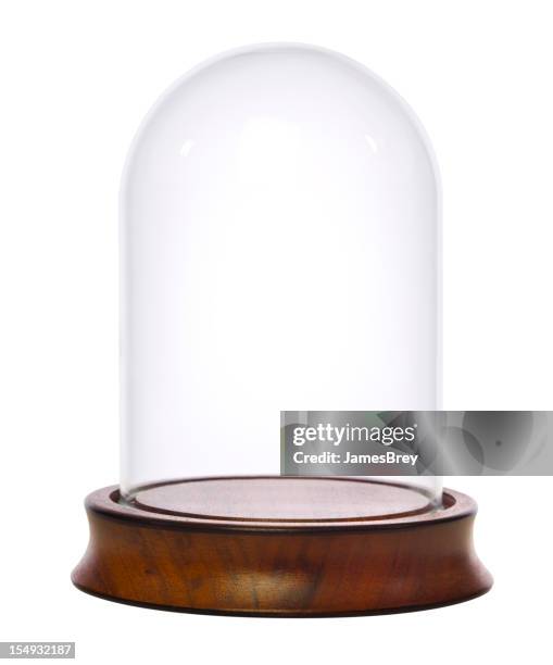 empty glass dome display case, dust cover - architectural dome stock pictures, royalty-free photos & images