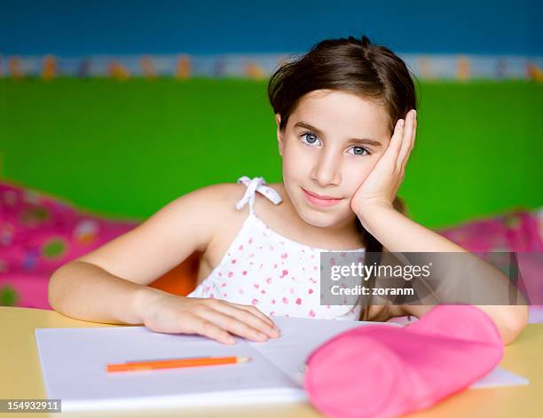 schoolgirl - pencil case stock pictures, royalty-free photos & images