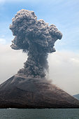 Krakatau erupts plume of smoke