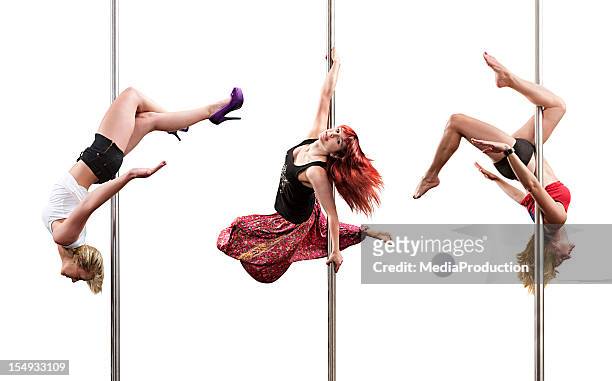 bailarines polo gimnasio - pole dance fotografías e imágenes de stock