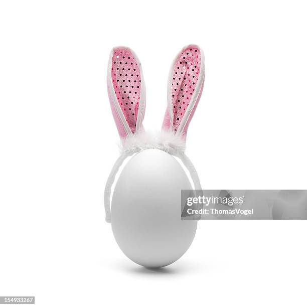 egg with rabbit ears - easter humor - funny easter eggs 個照片及圖片檔