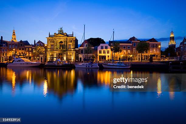 haarlem netherlands and the spaarne river - haarlem stock pictures, royalty-free photos & images