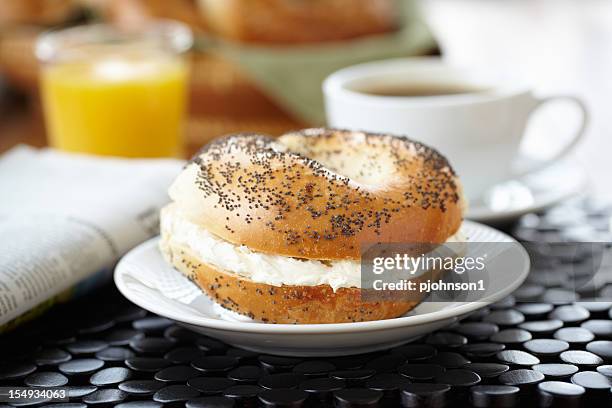 bagel - poppy seed stock pictures, royalty-free photos & images