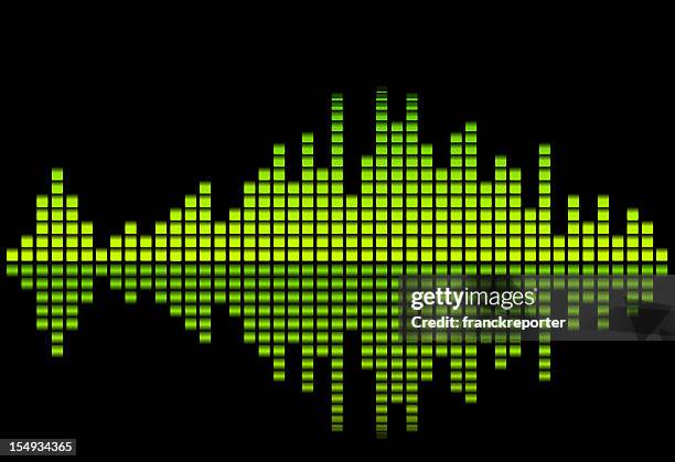 stockillustraties, clipart, cartoons en iconen met digital equalizer - green tone - equalizer