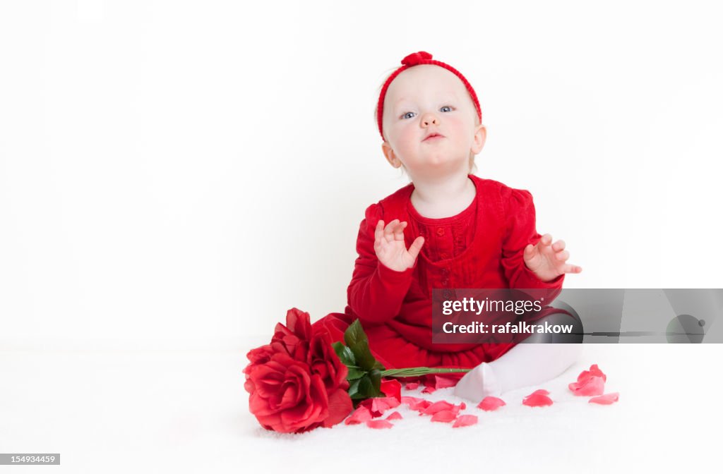 Red Roses Kids Baby Girl With Red Roses High-Res Stock Photo - Getty Images