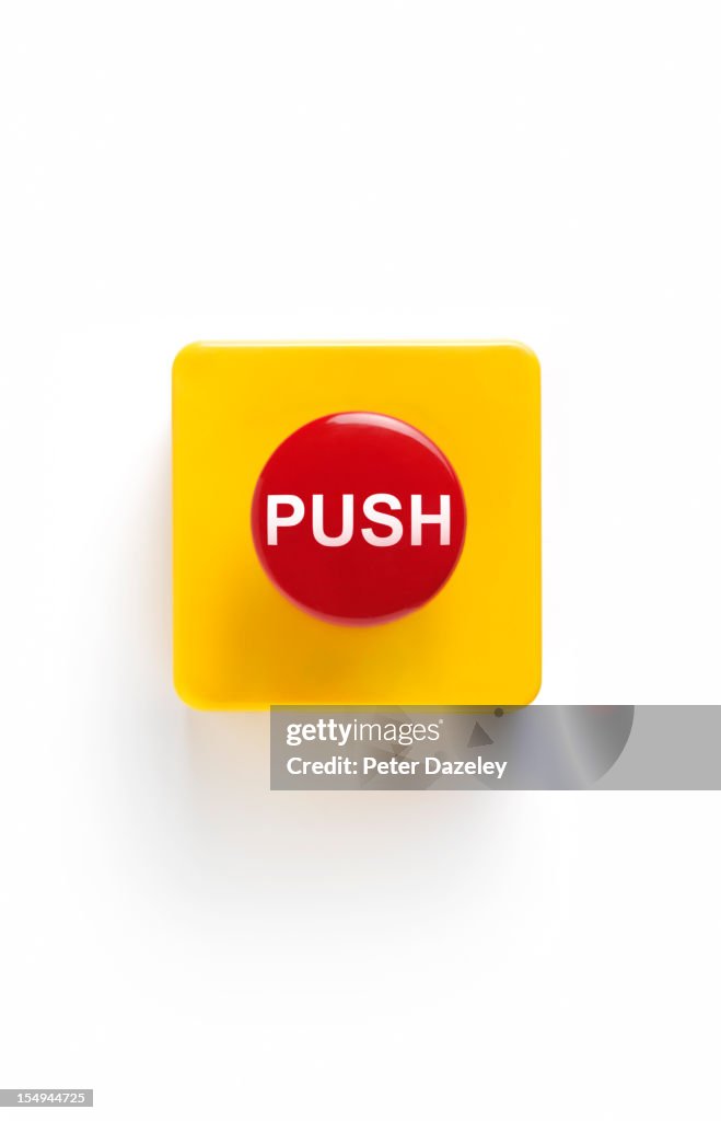 Push button on white background