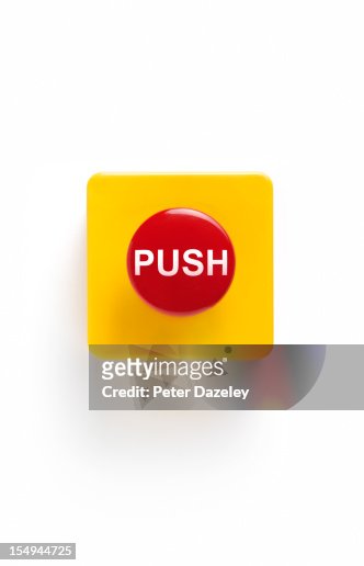 Push button on white background