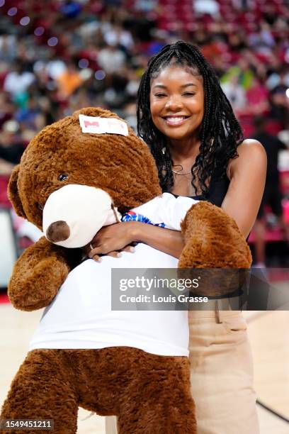 Gabrielle Union attends a 2023 NBA Summer League game between the Utah Jazz and the Houston Rockets at the Thomas & Mack Center on July 16, 2023 in...