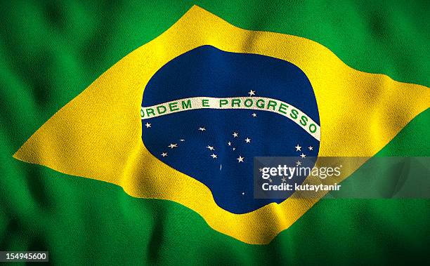 brasilianische flagge - brasilien stock-fotos und bilder