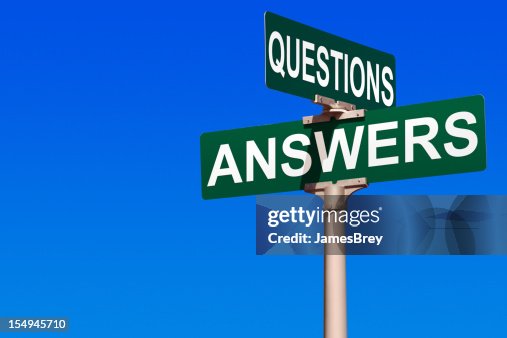 Questions Answers Street Sign High-Res Stock Photo - Getty Images
