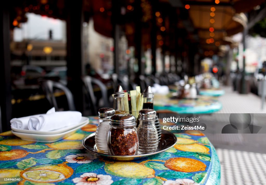 Table at sidewalk cafe