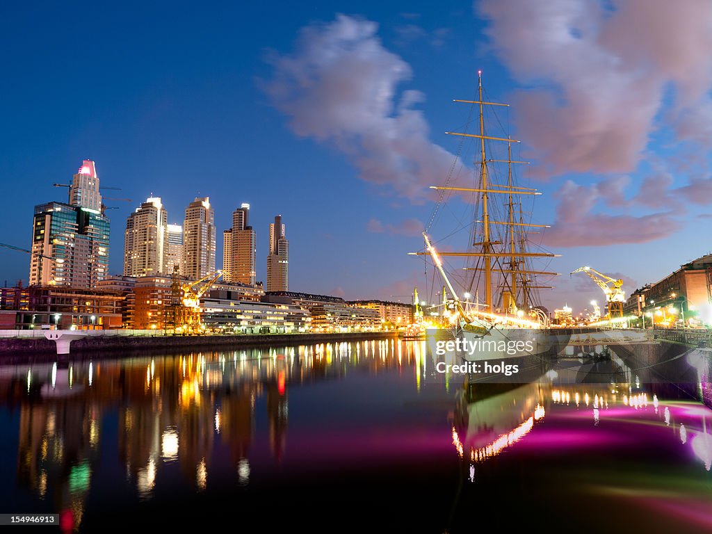 Buenos Aires Skyline by Puerto Madero Night