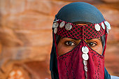 Veiled Bedouin woman in Jordan